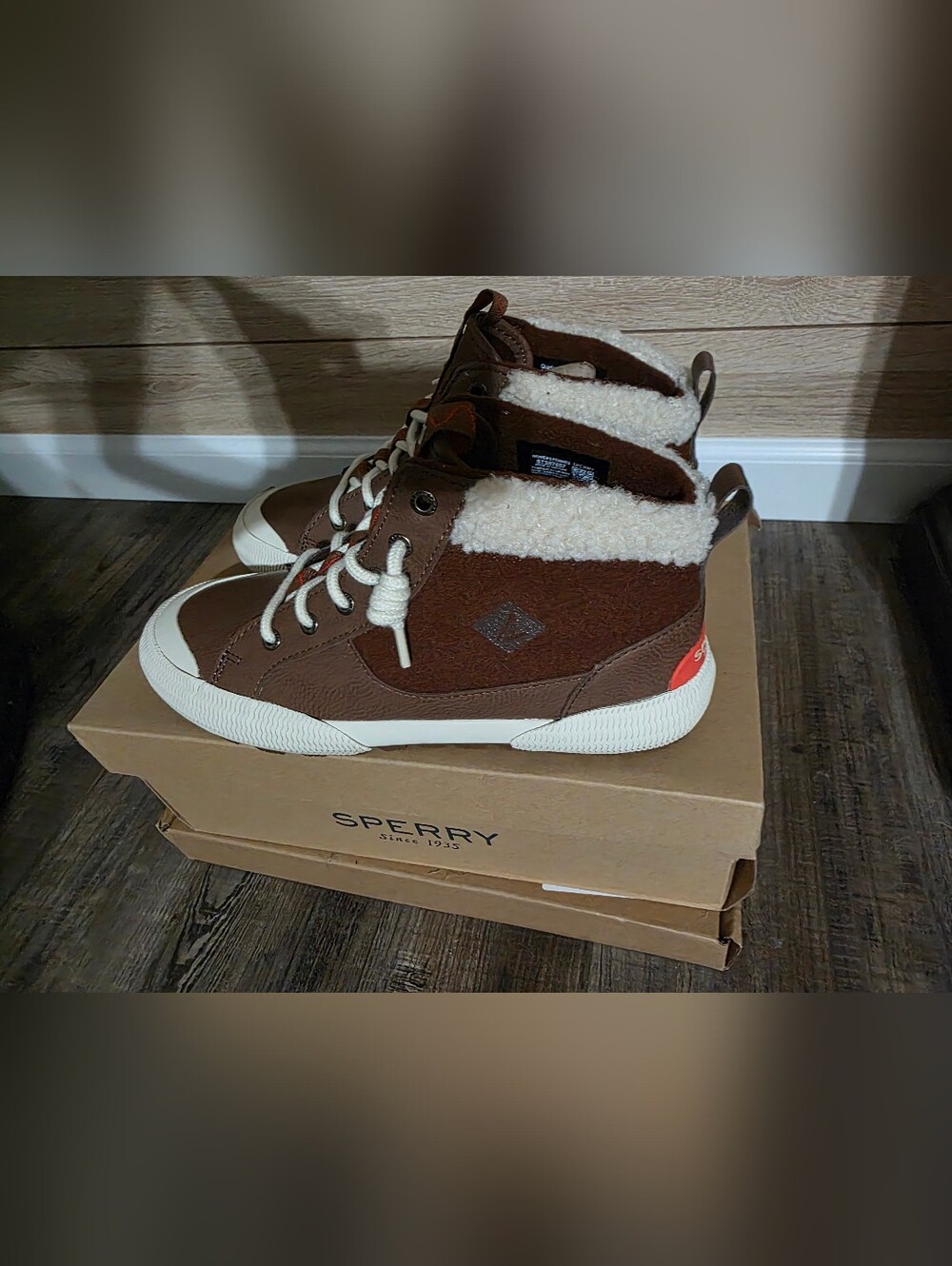 Sperry Brown High-Top Sherpa-Lined Casual Sneakers